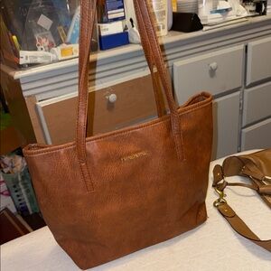 Montana West Tan Leather Tote Bag